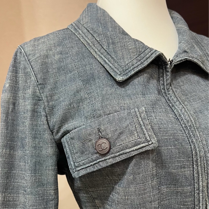 Chanel 牛仔襯衫外套-6