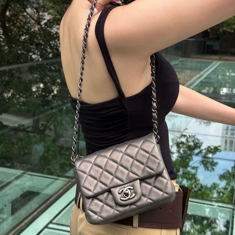 全配🈶購證❤️ 香奈兒 #金屬黑 #炭黑 #牛皮 #方胖子-2