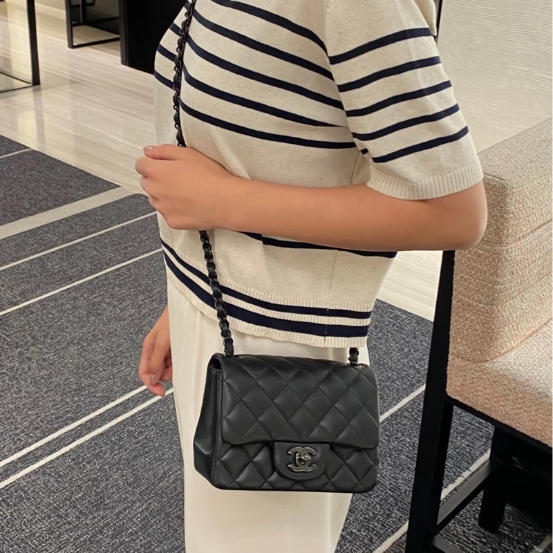 全配🈶購證❤️ 香奈兒 #金屬黑 #炭黑 #牛皮 #方胖子-3