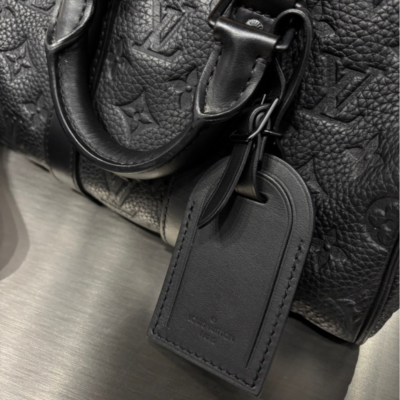 Louis Vuitton LV Keepall 25 黑皮革壓紋-7