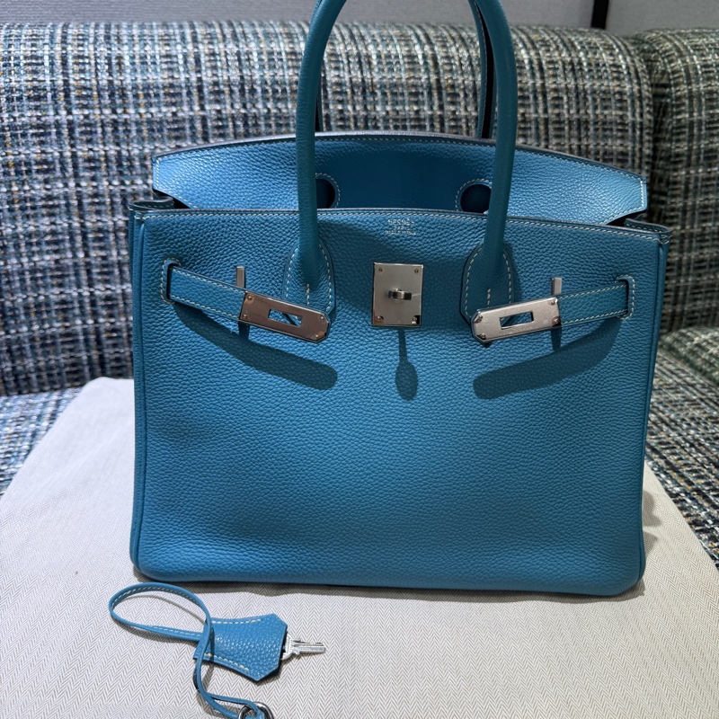 birkin30牛仔藍銀扣-1