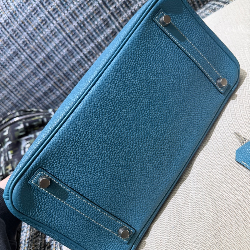 birkin30牛仔藍銀扣-5
