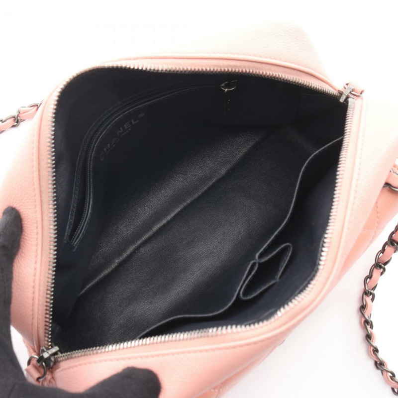 香奈兒 (CHANEL) 絎縫相機包 單肩手提包 粒面小牛皮 女士粉紅色-2