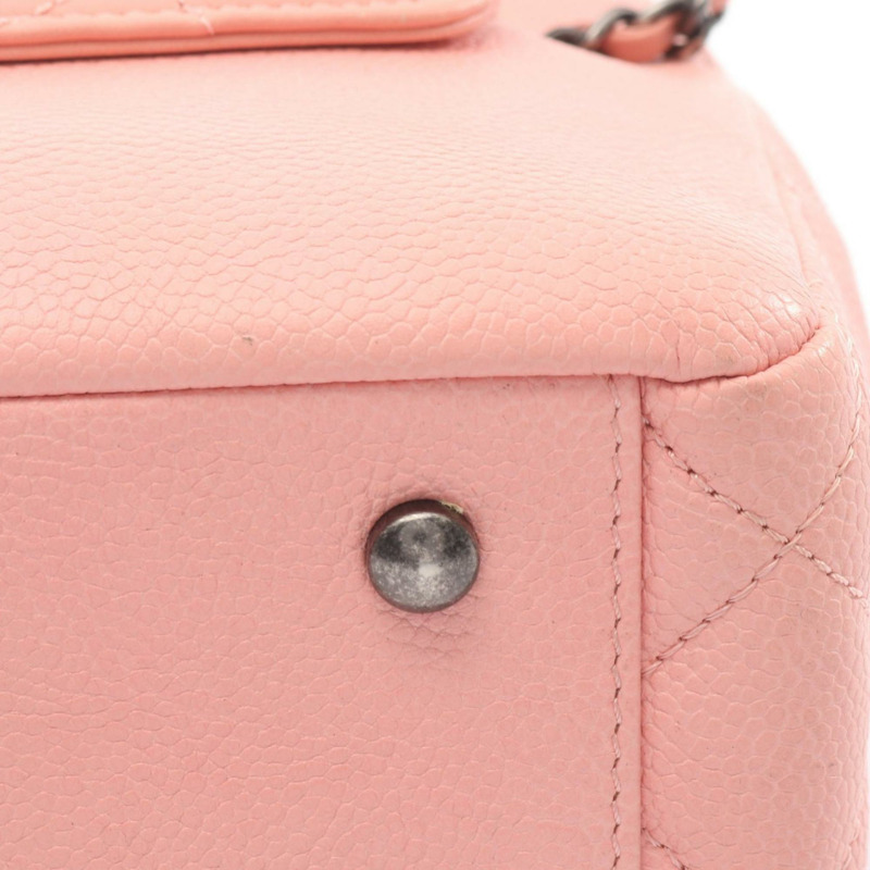 香奈兒 (CHANEL) 絎縫相機包 單肩手提包 粒面小牛皮 女士粉紅色-9