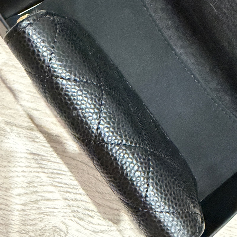 香奈兒Chanel 卡包黑色金釦荔枝牛皮-3