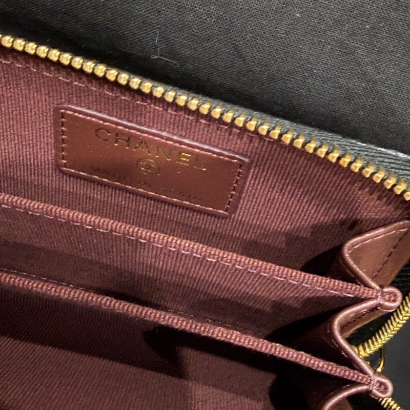 香奈兒Chanel 卡包黑色金釦荔枝牛皮-8