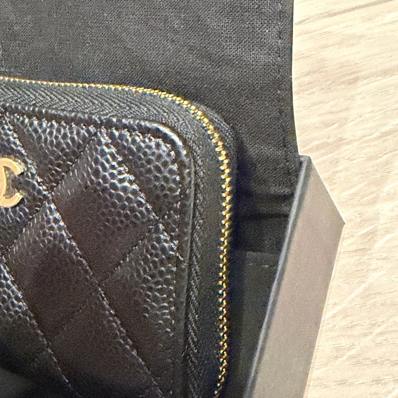 香奈兒Chanel 卡包黑色金釦荔枝牛皮-9