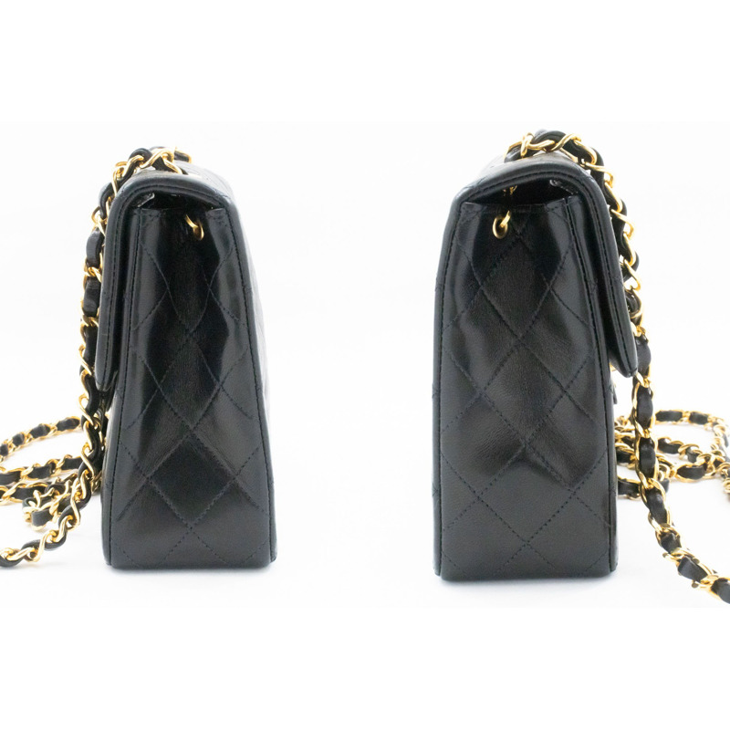 【日本直送】香奈兒迷你方形小鏈條肩背包/斜背包,黑色羊羔絨-4