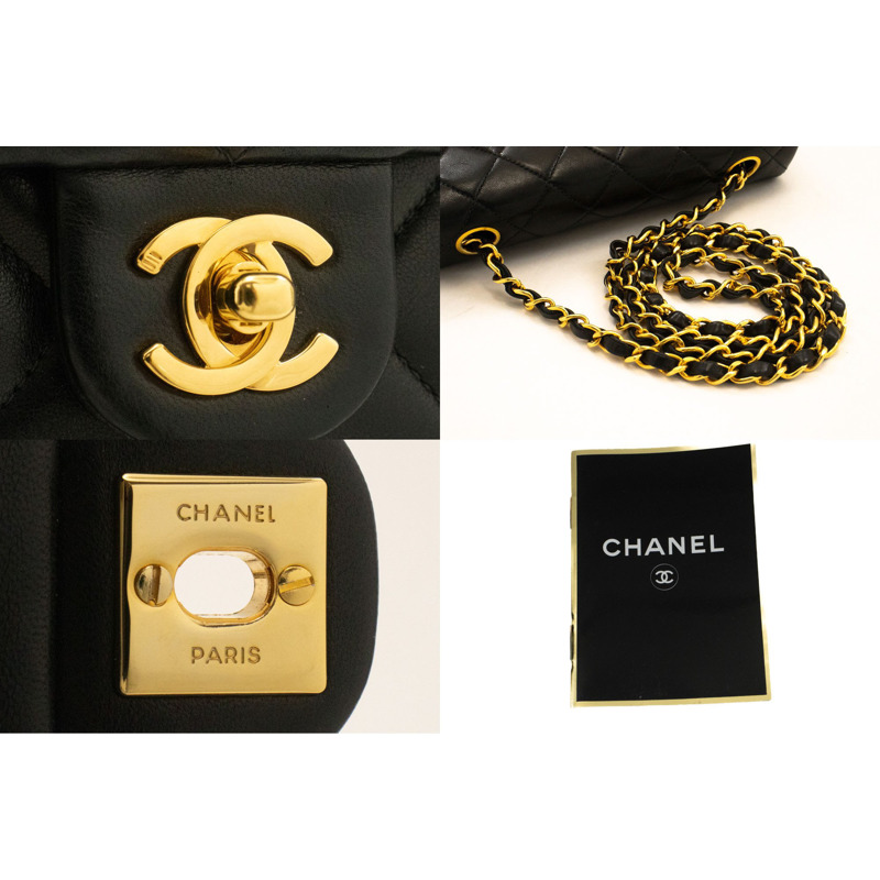 【日本直送】香奈兒迷你方形小鏈條肩背包/斜背包,黑色羊羔絨-6