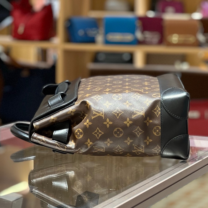 LV路易威登Steamer老花拼皮翻盖公文包-2