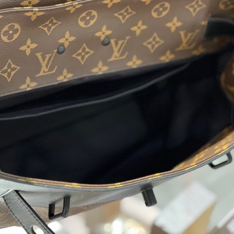 LV路易威登Steamer老花拼皮翻盖公文包-5