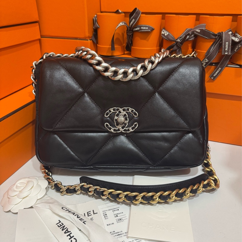 CHANEL 19Bag 黑銀26cm(小號) 🖤全新閒置 可送禮等級🎁-1