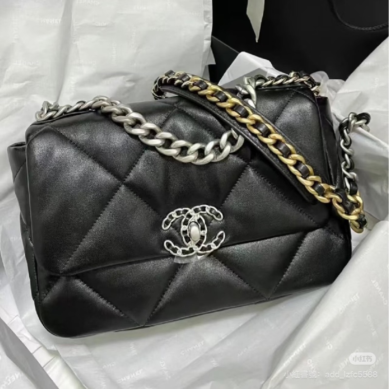 CHANEL 19Bag 黑銀26cm(小號) 🖤全新閒置 可送禮等級🎁-2