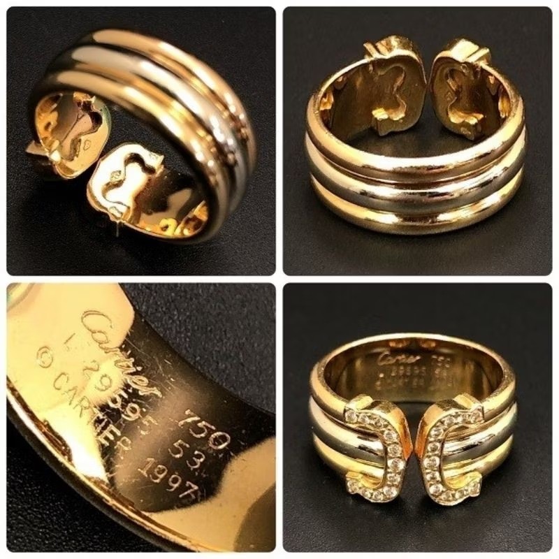 時光萃煉 Cartier 卡地亞 Trinity 三環 18K金 1997古典鑽戒-8