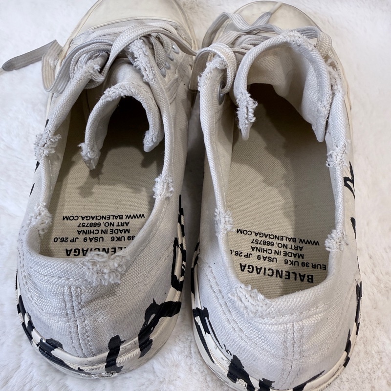 Balenciaga✨塗鴉帆布鞋做舊髒髒鞋休閒鞋 #39-10