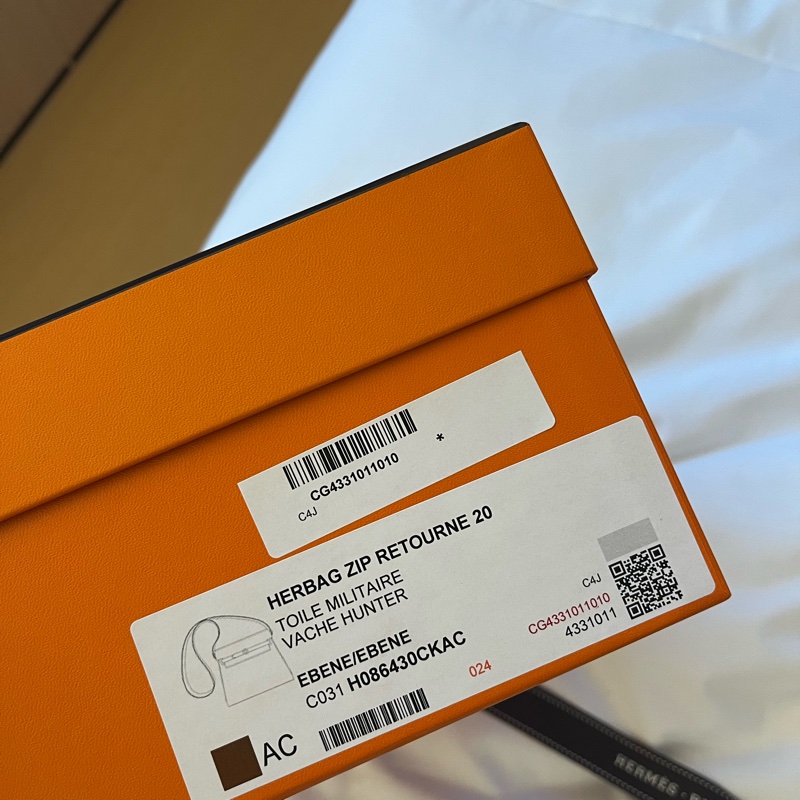 全新現貨Hermes Herbag Mini 20 烏木色銀扣-2