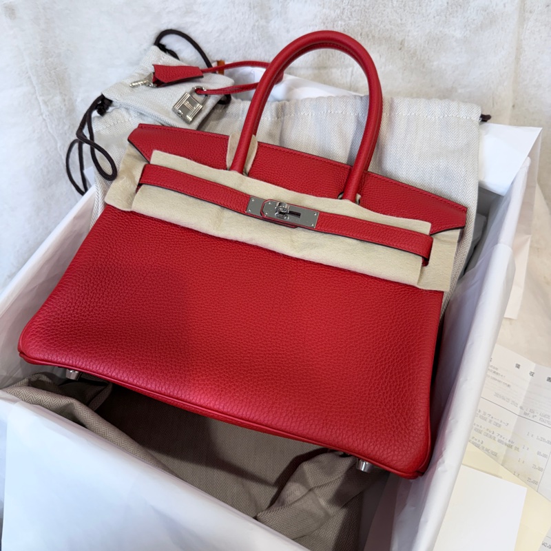 閒置新❤️Hermes✨birkin 30 bk30 紅色 D刻 有購證-0