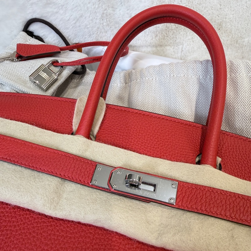 閒置新❤️Hermes✨birkin 30 bk30 紅色 D刻 有購證-3
