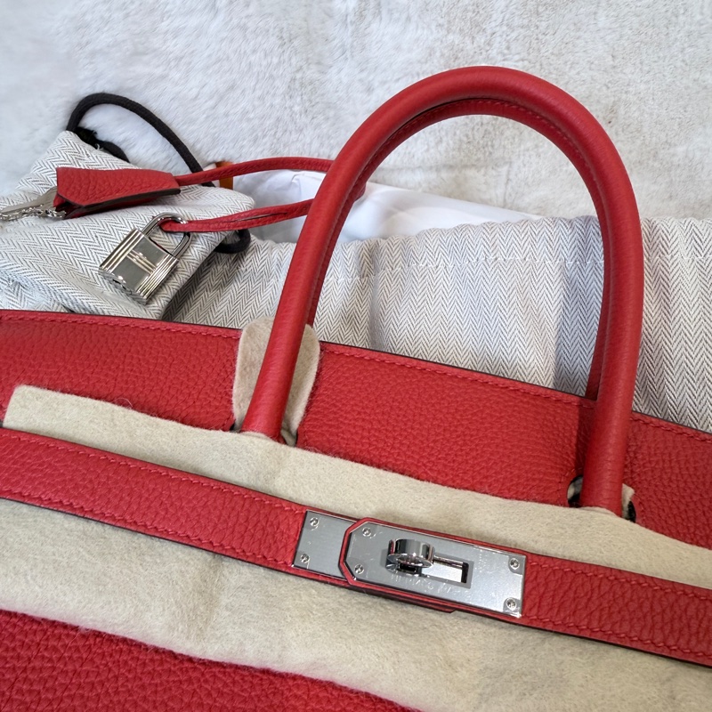 閒置新❤️Hermes✨birkin 30 bk30 紅色 D刻 有購證-4