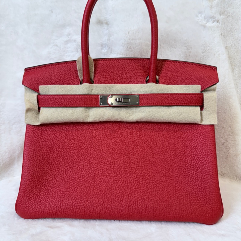 閒置新❤️Hermes✨birkin 30 bk30 紅色 D刻 有購證-5