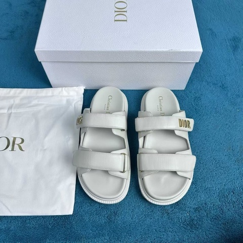 閑置新未使用 DIOR迪奧act 一字拖 白色 37碼