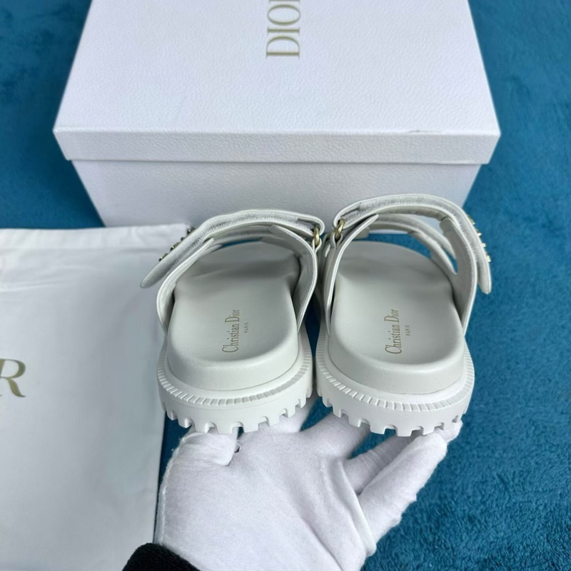 閑置新未使用 DIOR迪奧act 一字拖 白色 37碼-3