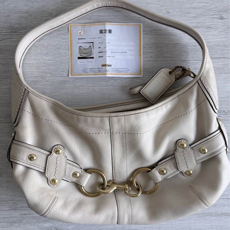 coach 白色腋下包-0