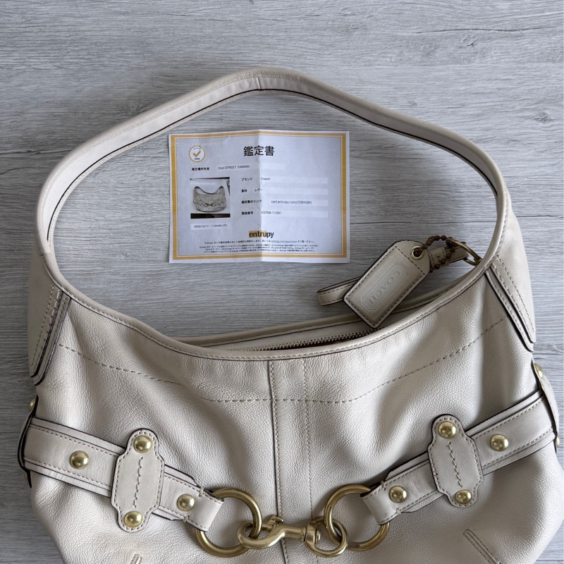 coach 白色腋下包-2