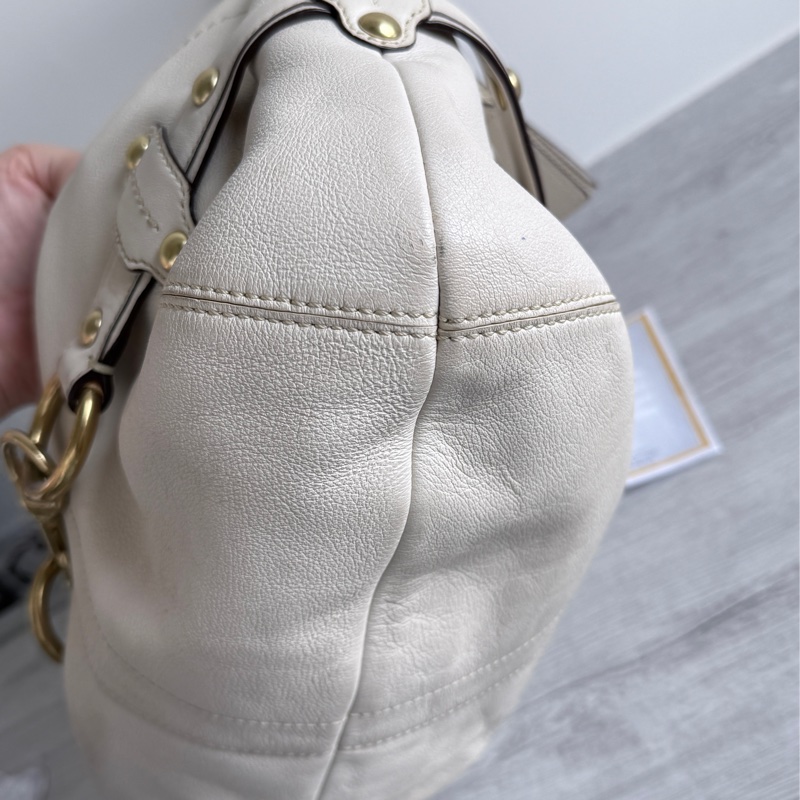 coach 白色腋下包-10