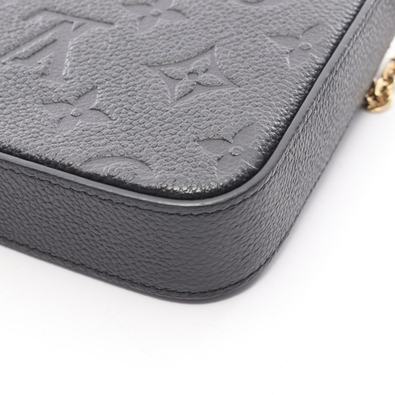 路易威登 Pochette Felicie 鏈條斜背包 M64064 皮革黑色-7