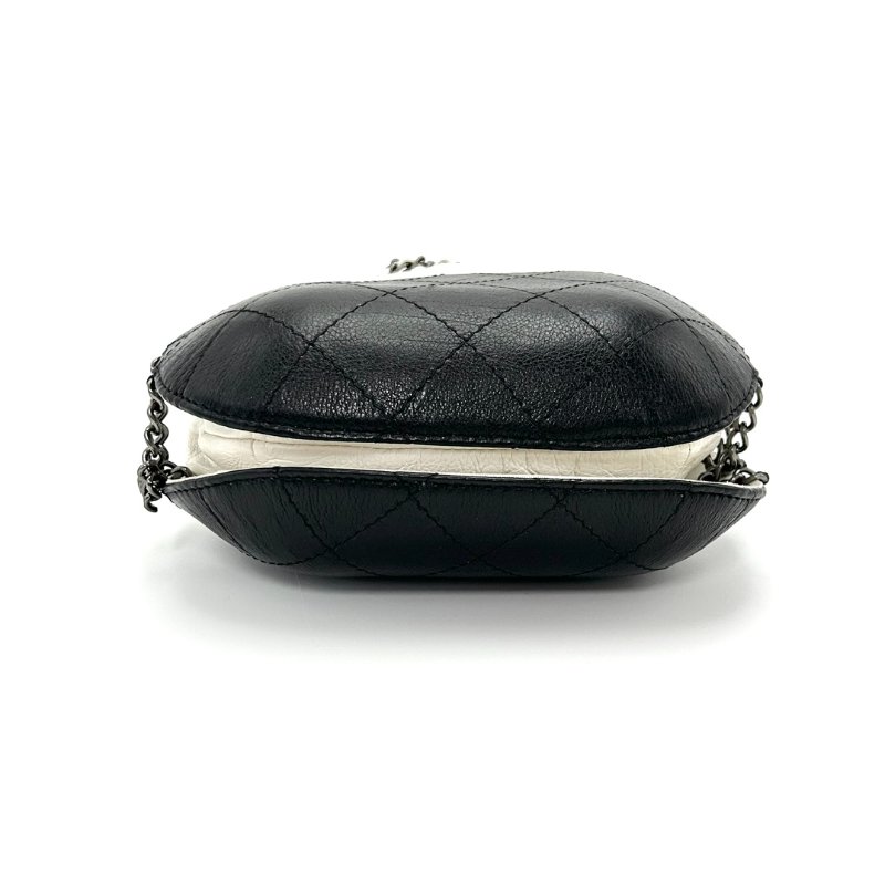 CHANEL 黑白拼色甲殼蟲流浪水桶包 22*22*1 98新配件保卡塵袋-5