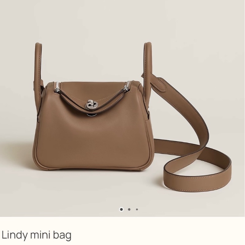Hermes mini lindy 威瑪犬米色 有購證/盒/塵-9