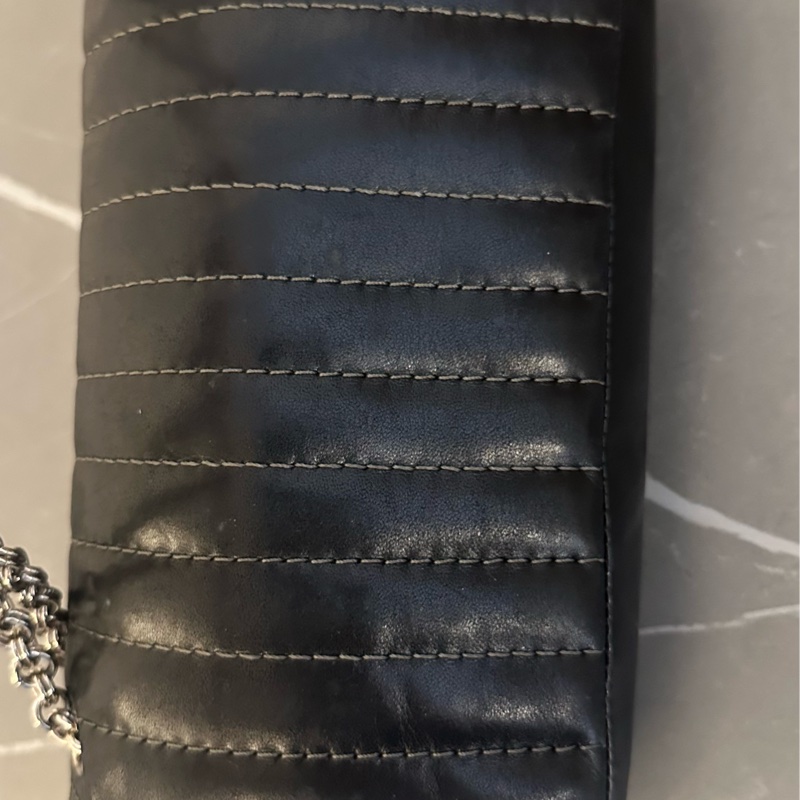 💗MYMluxurybag💗 Chanel 25cm 黑銀全皮袋 肩背袋-19