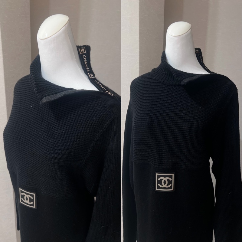 Chanel 100%羊毛高領毛衣洋裝-2