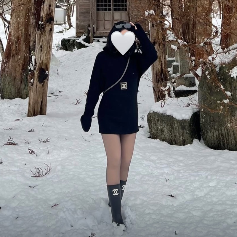 Chanel 100%羊毛高領毛衣洋裝-8