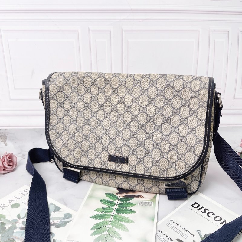 Gucci 肩背斜背包 經典老花雙G 帆布材質 33/24/10cm 98新配件塵袋-2