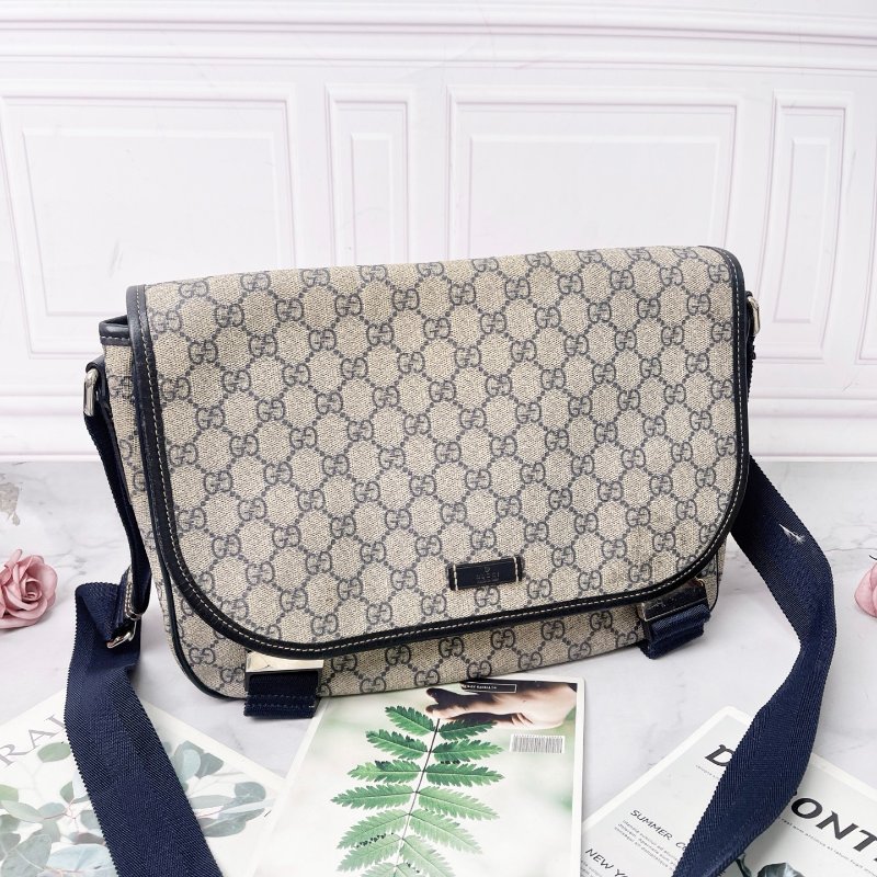 Gucci 肩背斜背包 經典老花雙G 帆布材質 33/24/10cm 98新配件塵袋-3