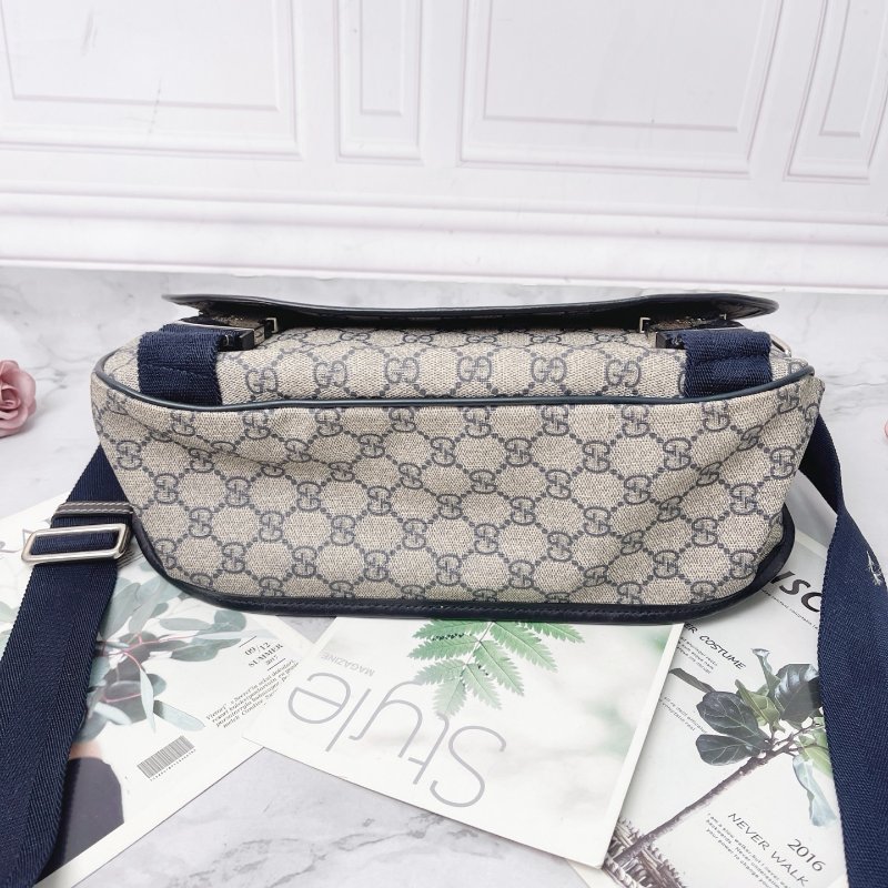 Gucci 肩背斜背包 經典老花雙G 帆布材質 33/24/10cm 98新配件塵袋-4