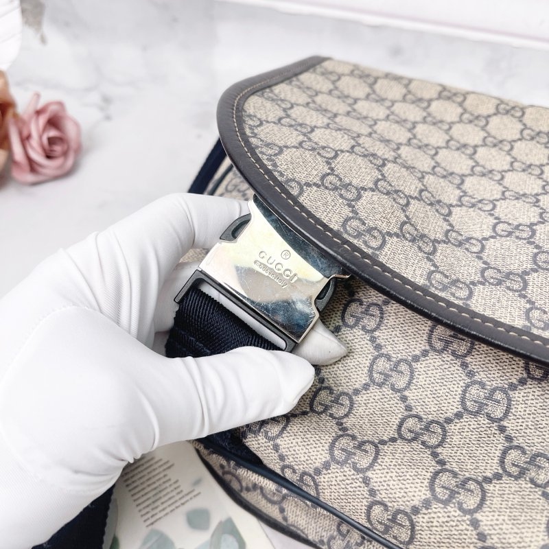 Gucci 肩背斜背包 經典老花雙G 帆布材質 33/24/10cm 98新配件塵袋-5