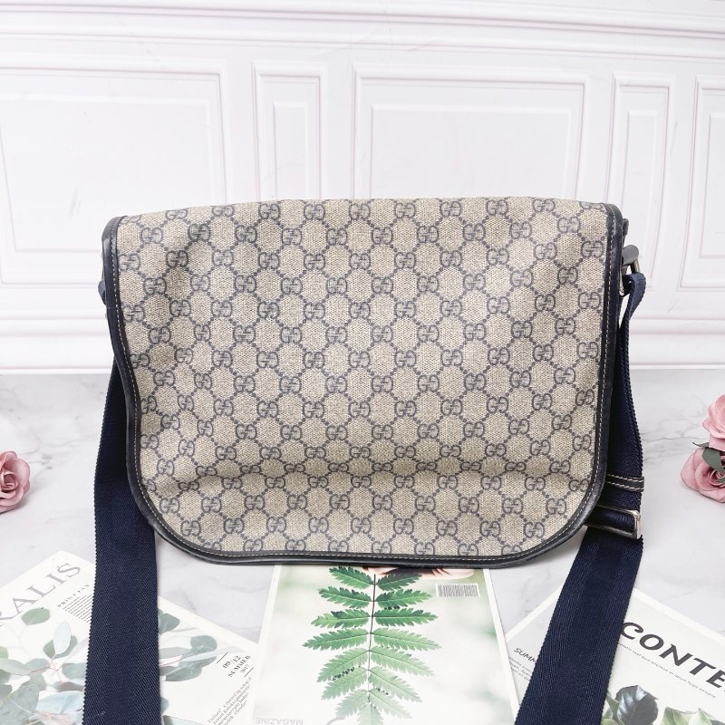 Gucci 肩背斜背包 經典老花雙G 帆布材質 33/24/10cm 98新配件塵袋-6