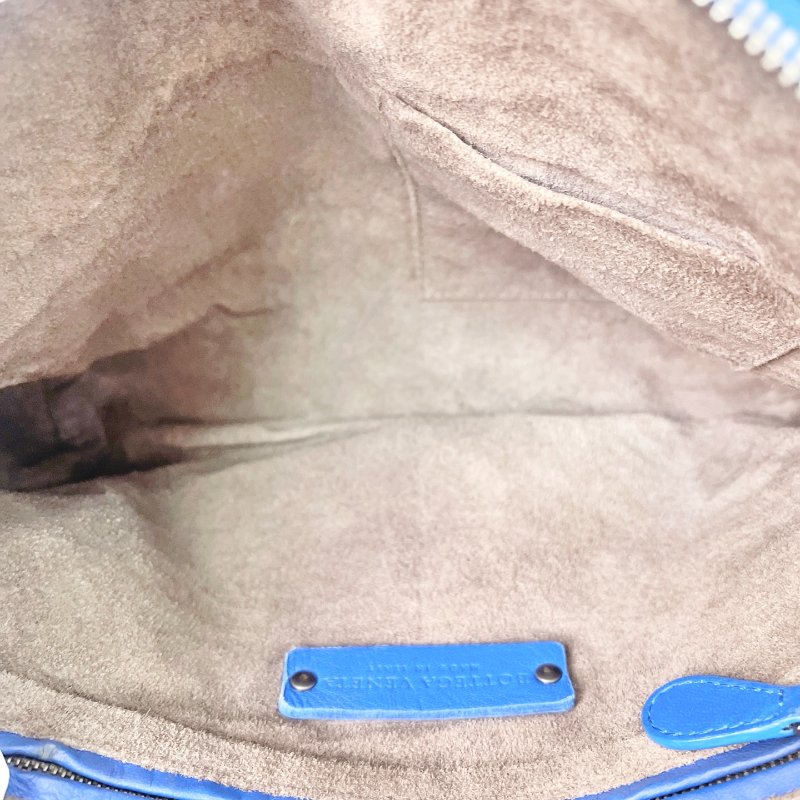 BV 藍色編織斜背包26X20 98新配件塵袋-4