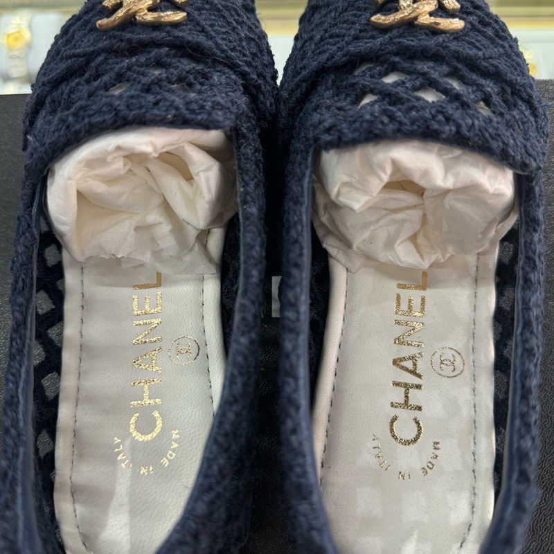 閒置未使用 CHANEL香奈兒鏤空編織網鞋 35碼 附件:塵袋+盒-5