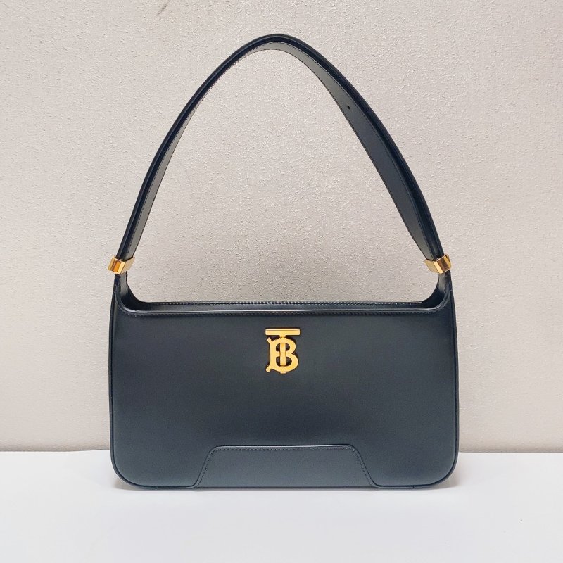 Burberry 黑金牛皮TB腋下包 27.5x5x17 99新配件塵袋-1