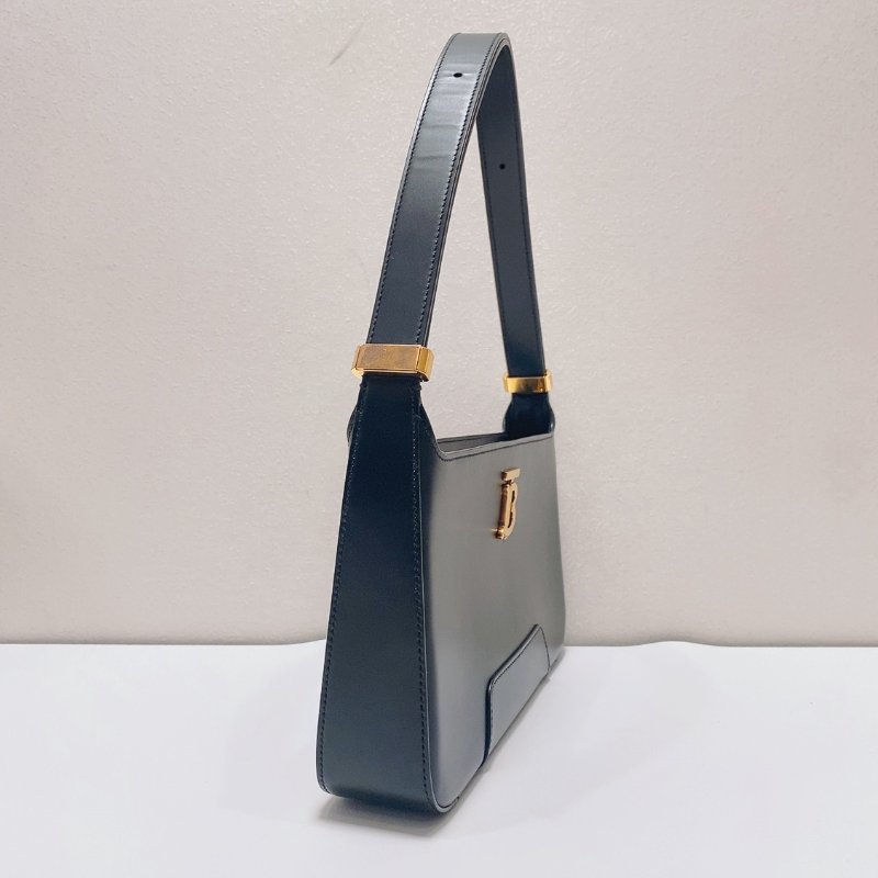 Burberry 黑金牛皮TB腋下包 27.5x5x17 99新配件塵袋-3