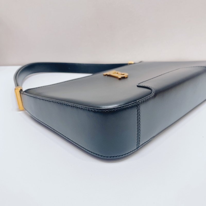 Burberry 黑金牛皮TB腋下包 27.5x5x17 99新配件塵袋-5