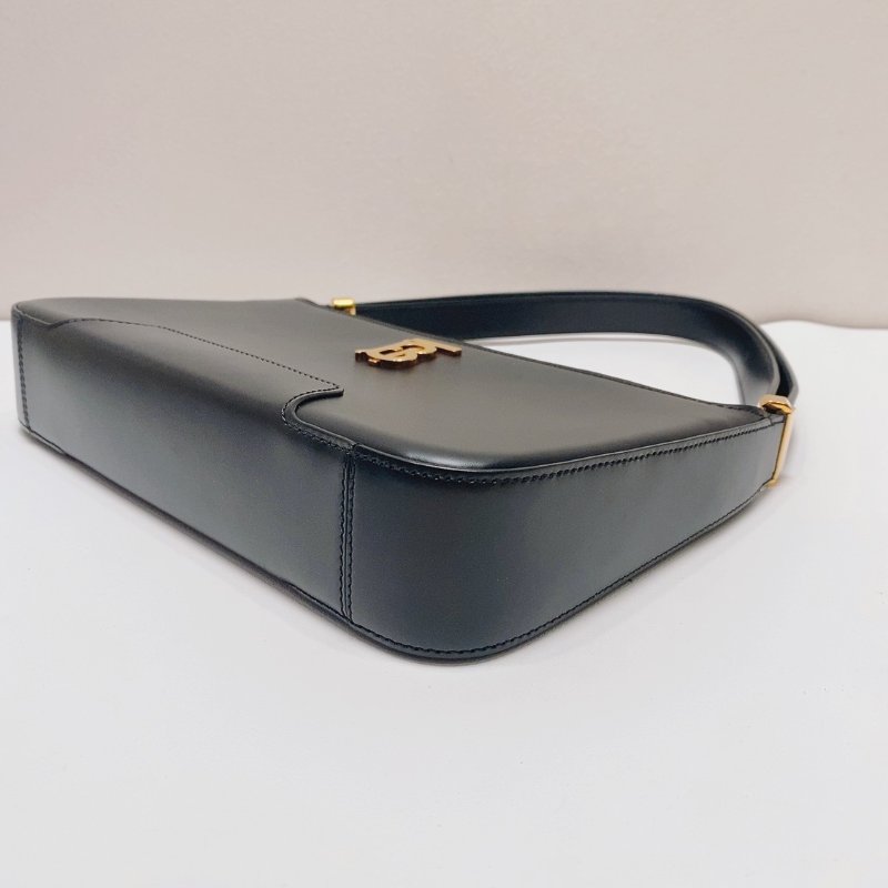 Burberry 黑金牛皮TB腋下包 27.5x5x17 99新配件塵袋-6