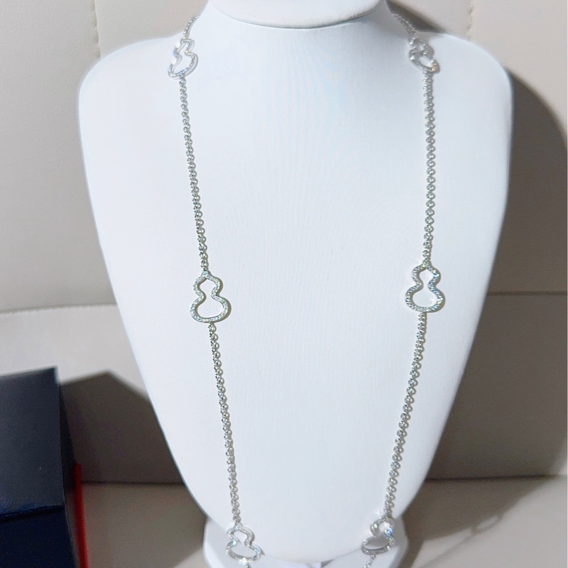 Qeelin 麒麟 18K 白金滿鑽葫蘆毛衣鏈-2