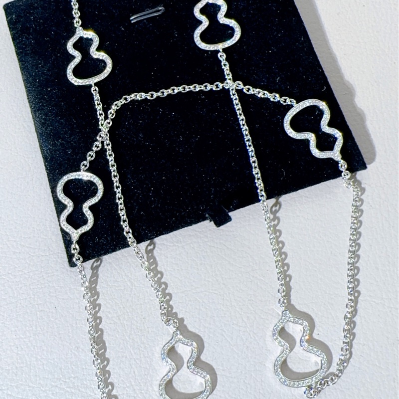 Qeelin 麒麟 18K 白金滿鑽葫蘆毛衣鏈-4