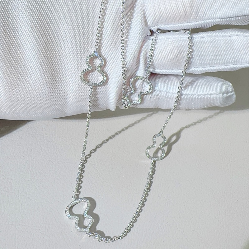 Qeelin 麒麟 18K 白金滿鑽葫蘆毛衣鏈-5