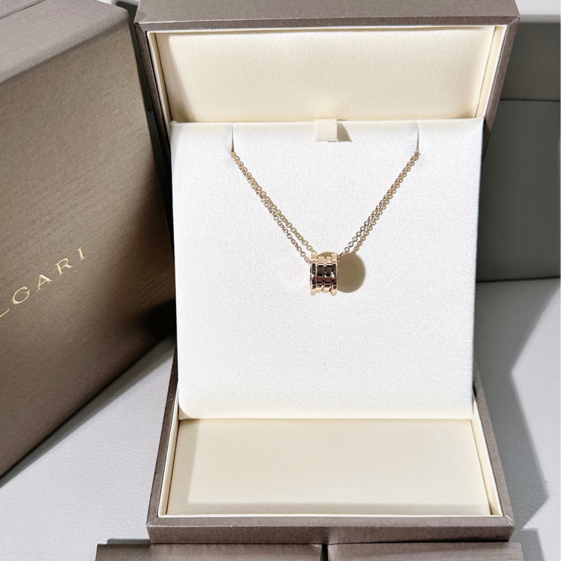 Bvlgari寶格麗 爆款 B.ZERO1 系列 玫瑰金彈簧項鍊-0